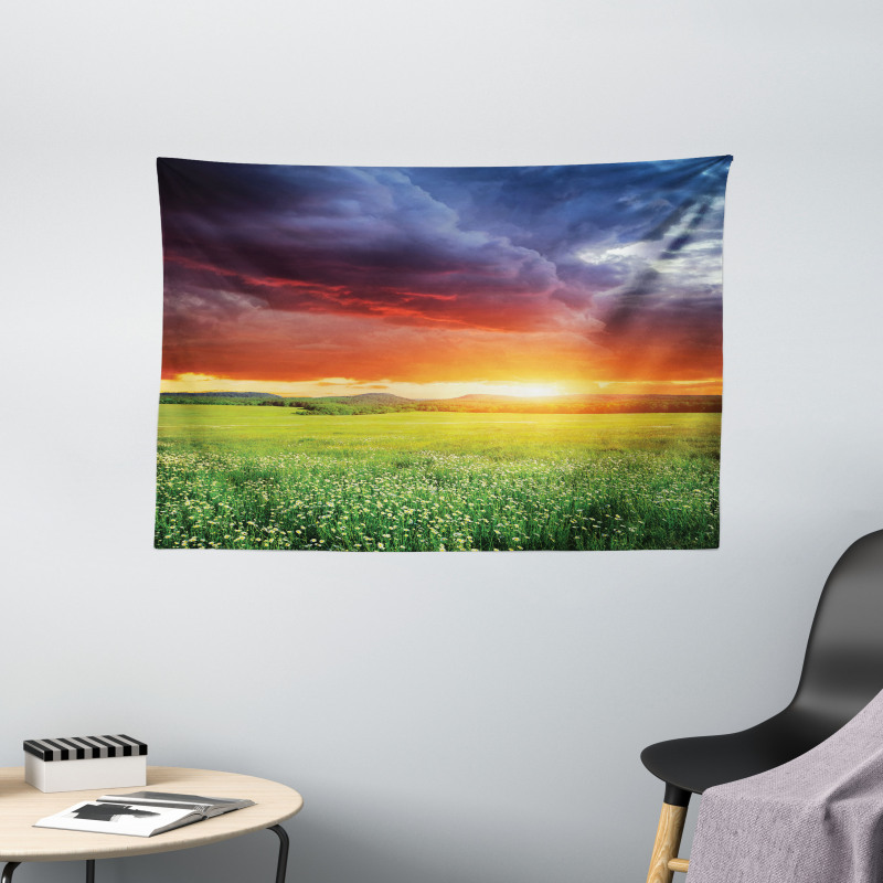 Sunset Modern View Wide Tapestry