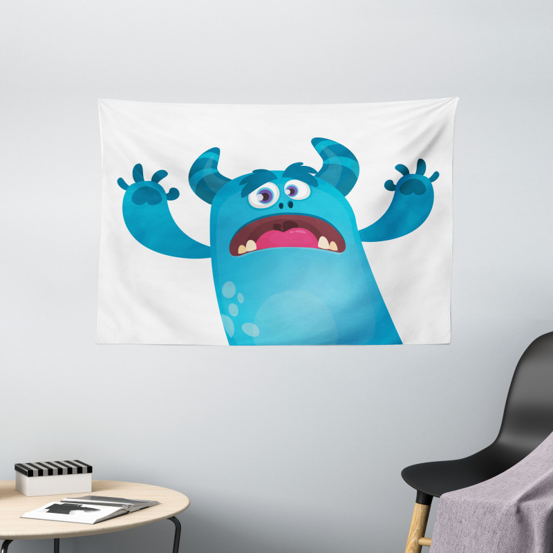 Roaring Monstrous Character Wide Tapestry