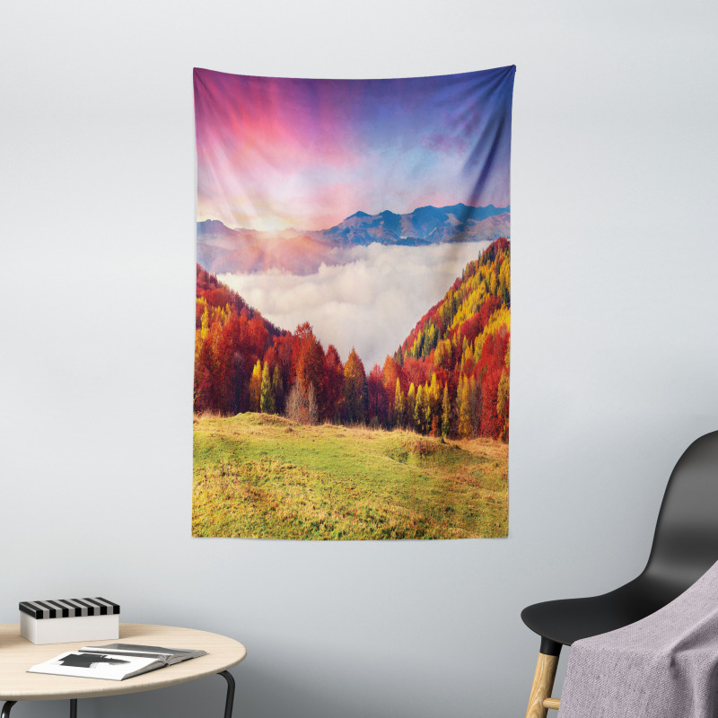 Fall Morning Mountain Tapestry