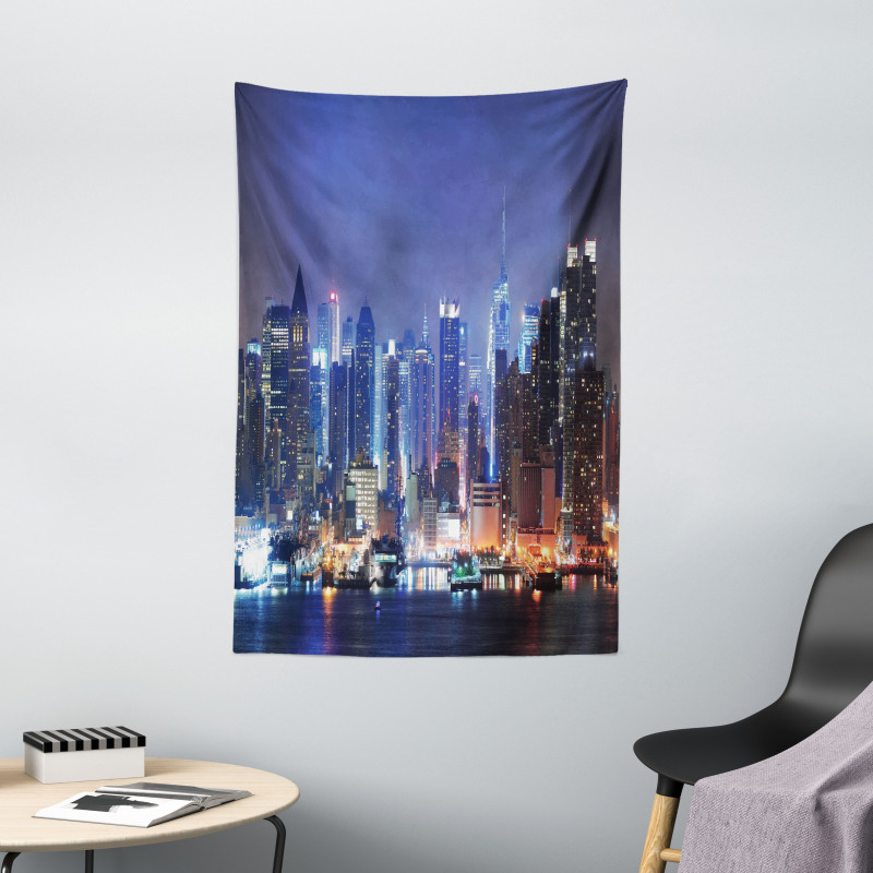 River and Skyline Photo Tapestry