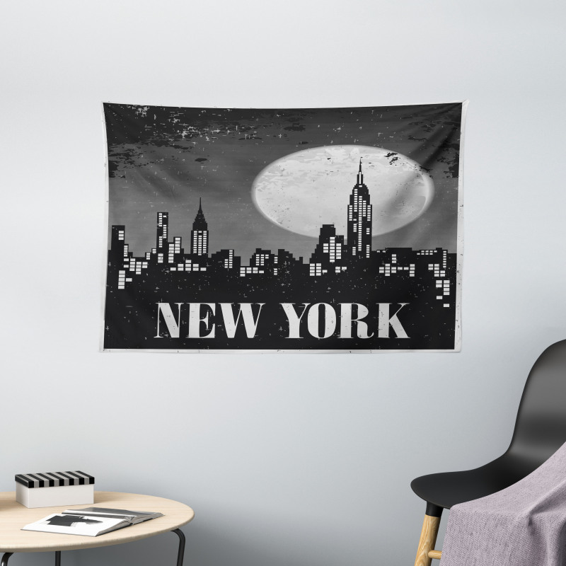 Grunge Nighttime City Wide Tapestry