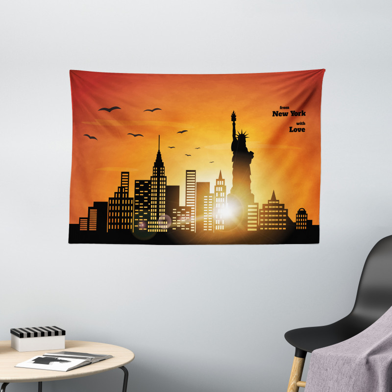 New York with Love Wide Tapestry