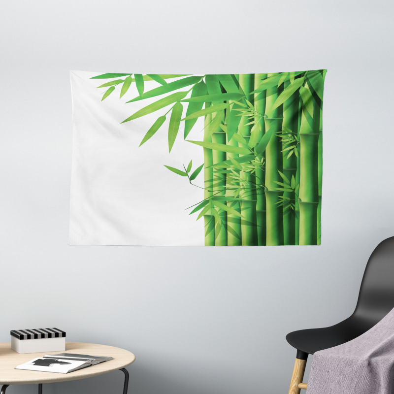 Modern Bamboos Stems Wide Tapestry