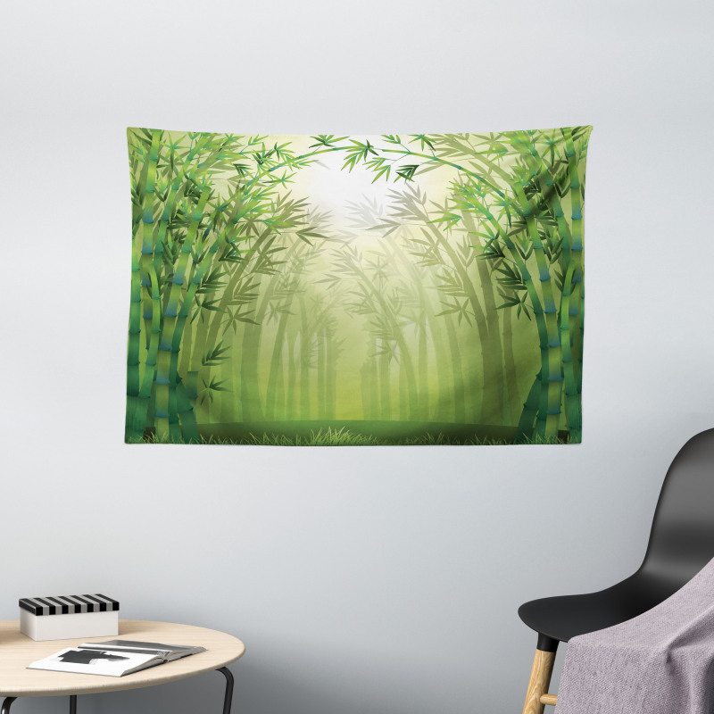 Bamboo Trees in Forest Wide Tapestry