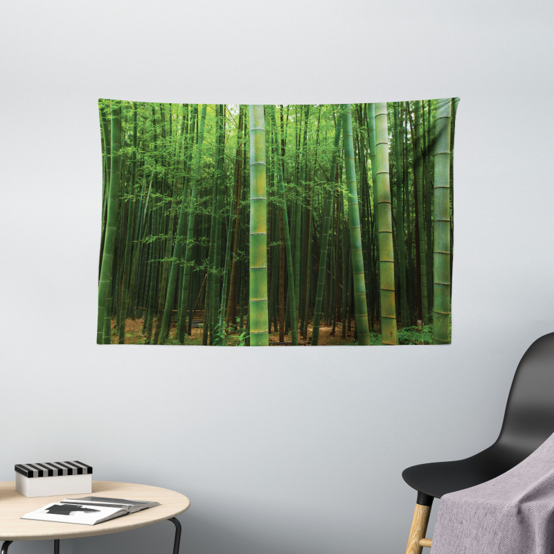 Exotic Bamboo Tree Forest Wide Tapestry