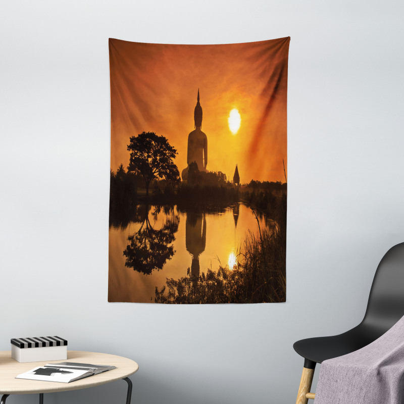 River Sunset Thai Culture Tapestry