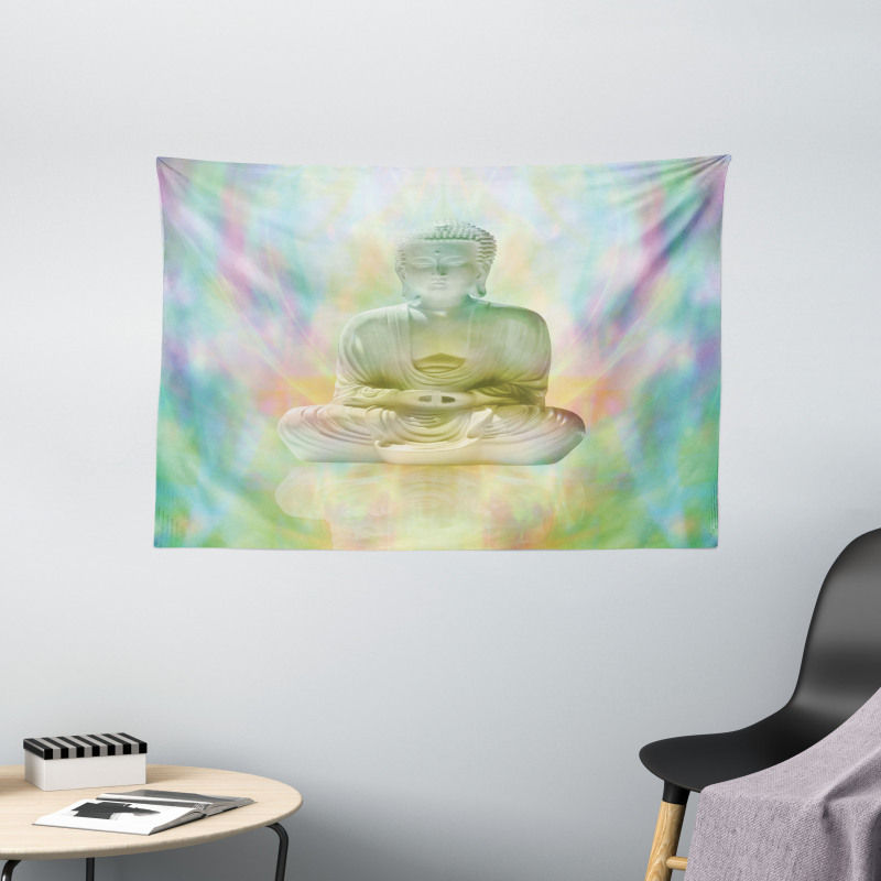 Colorful Blurred Backdrop Wide Tapestry