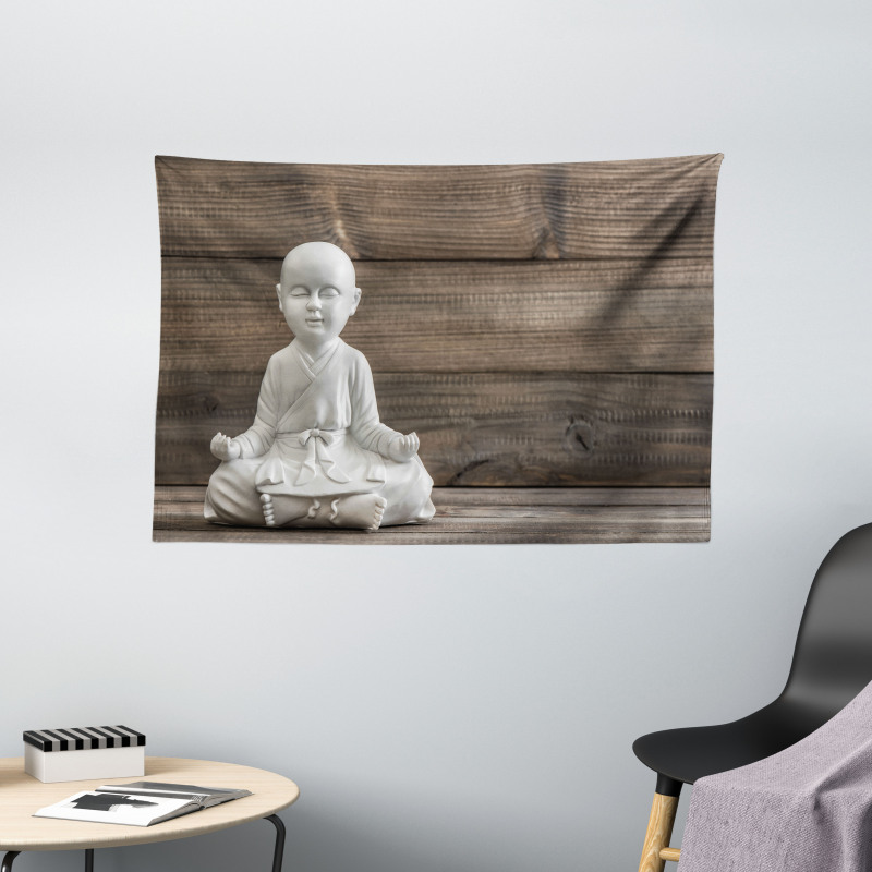 Meditating Asian Baby Wide Tapestry