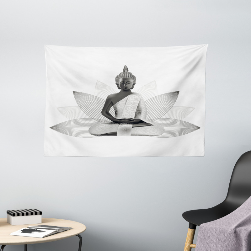 Lotus Far Eastern Style Wide Tapestry