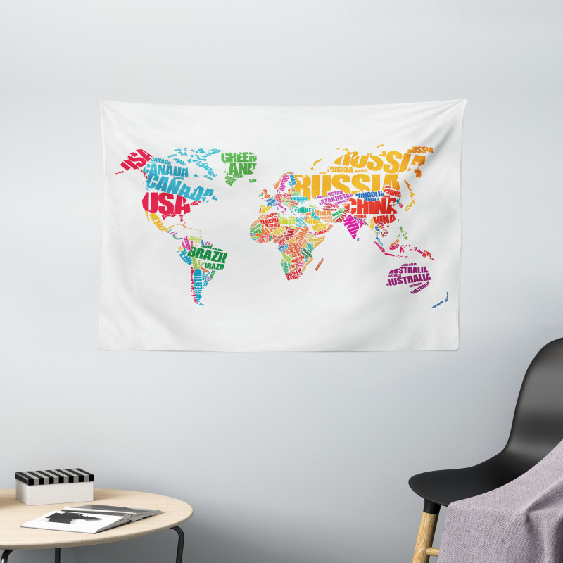 World Europe America Wide Tapestry