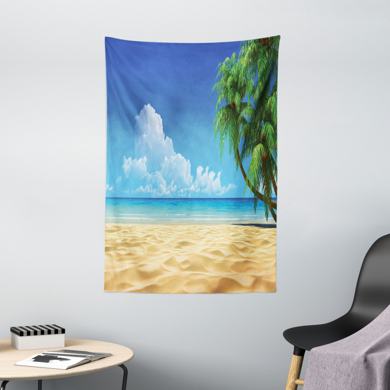 Tropical Leaves Beach Tapestry