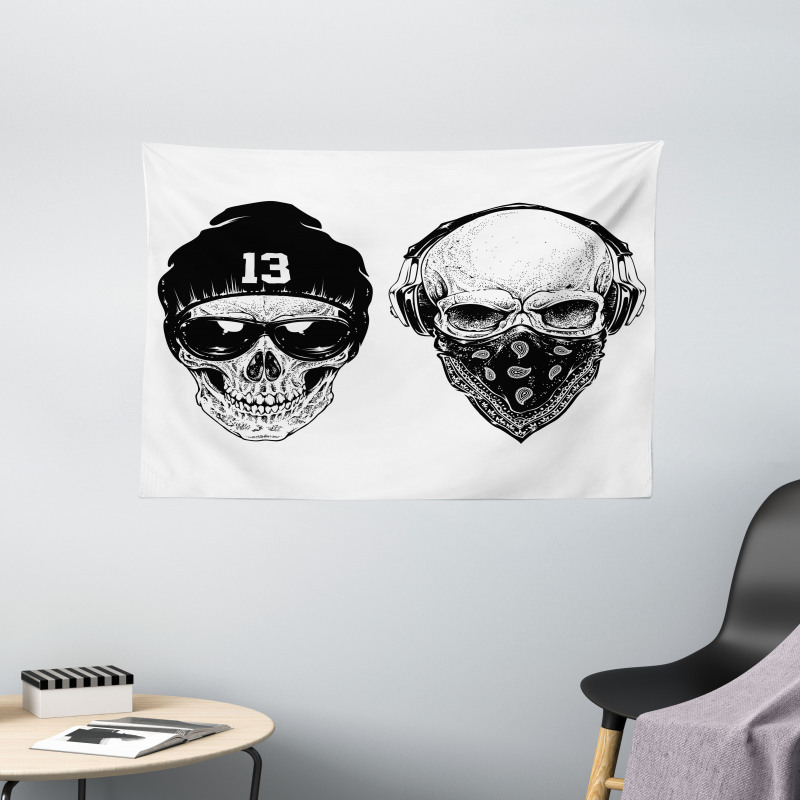 Funny Skull Band Wide Tapestry
