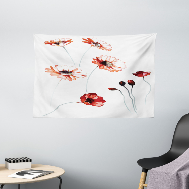 Watercolor Nature Wide Tapestry
