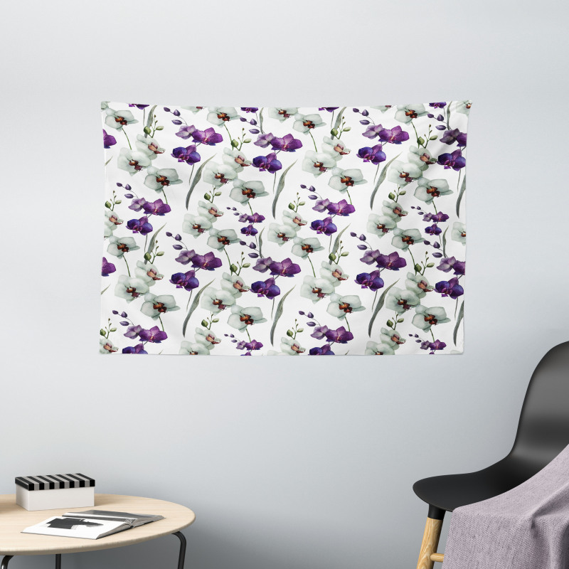 Wild Orchid Bloom Wide Tapestry