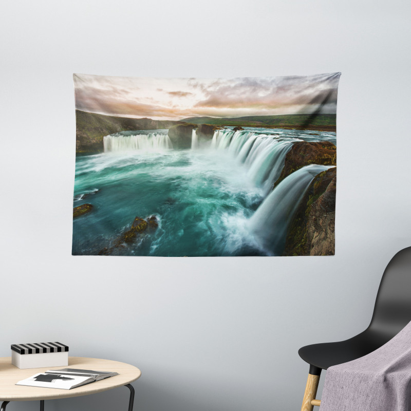 Wild Nature Waterfall Wide Tapestry