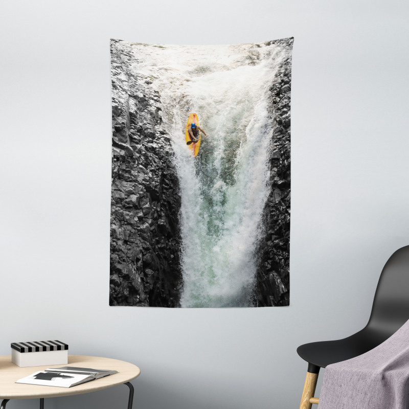 Cliffs Waterfall Canoe Tapestry