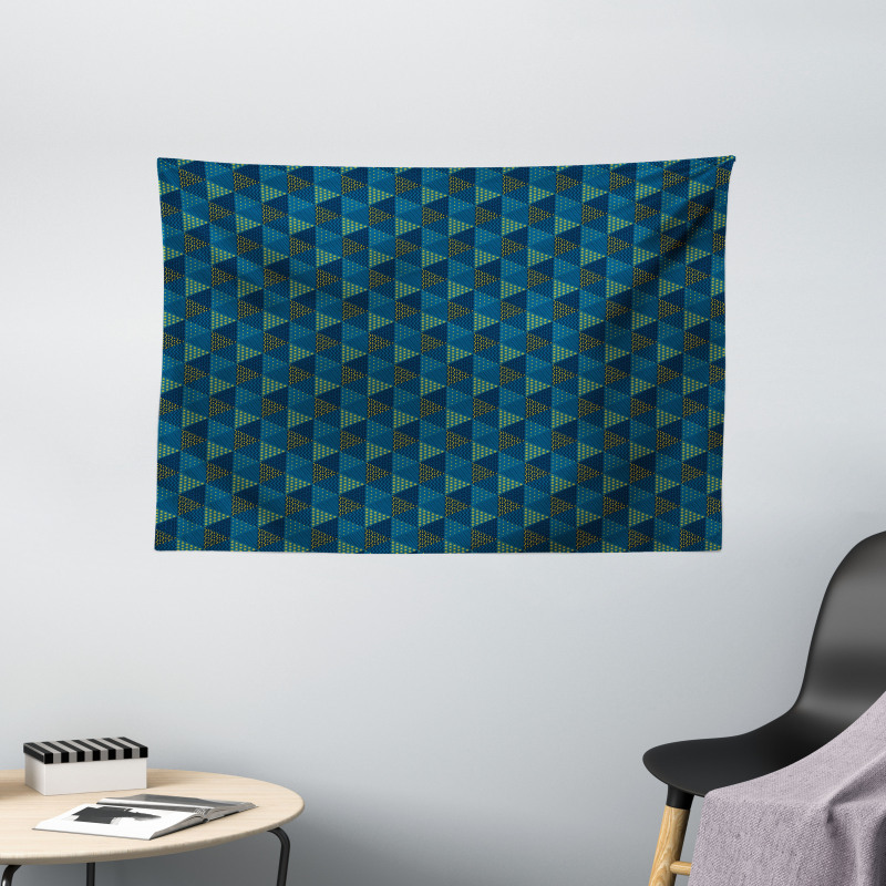 Triangles Themed Abstract Wide Tapestry