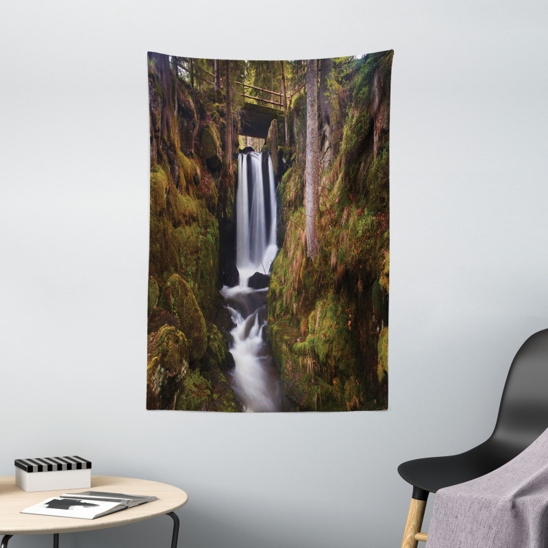 Wooden Bridge Forest Tapestry