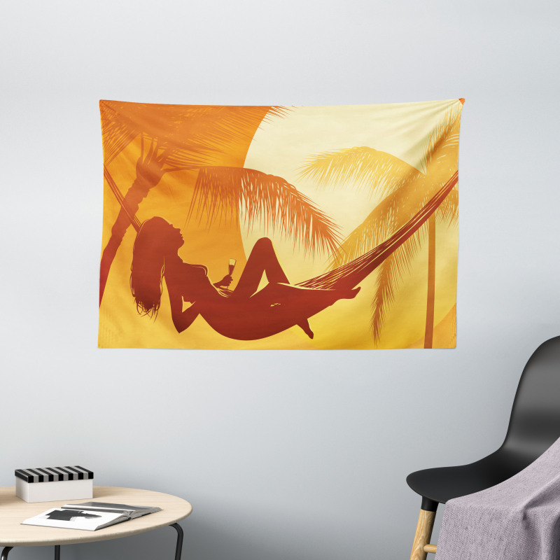 Majestic Sunset View Wide Tapestry