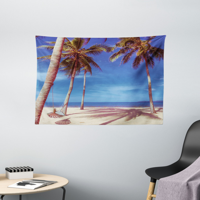 Ocean Palms Warm Beach Wide Tapestry