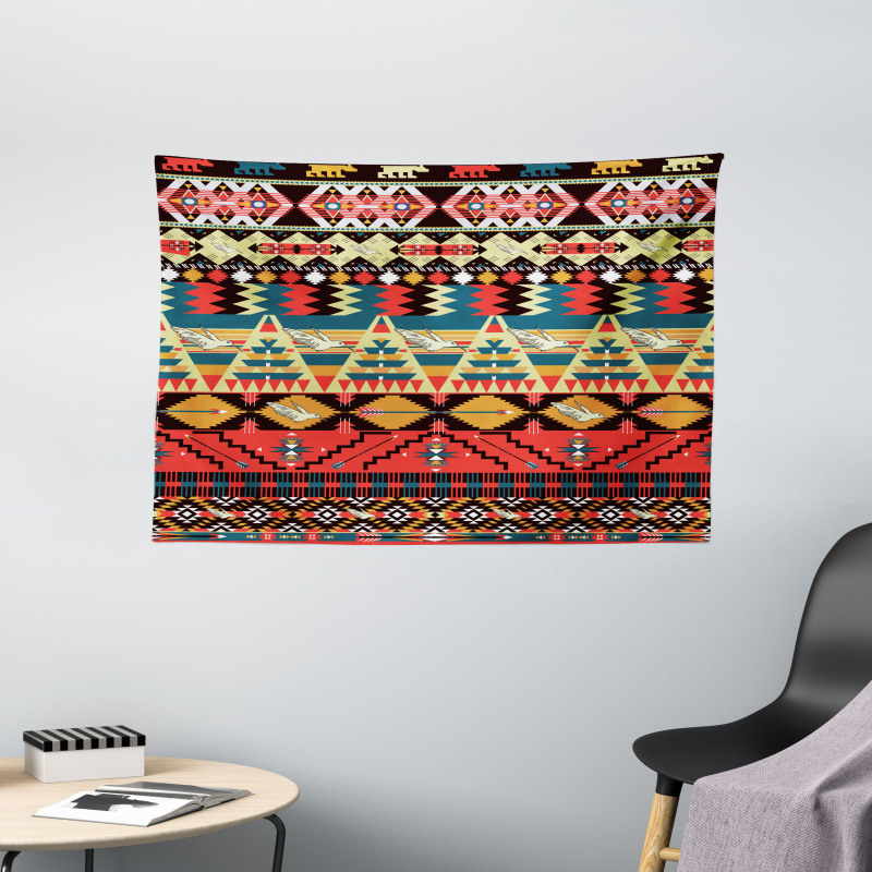 Flowers Arrows Wide Tapestry