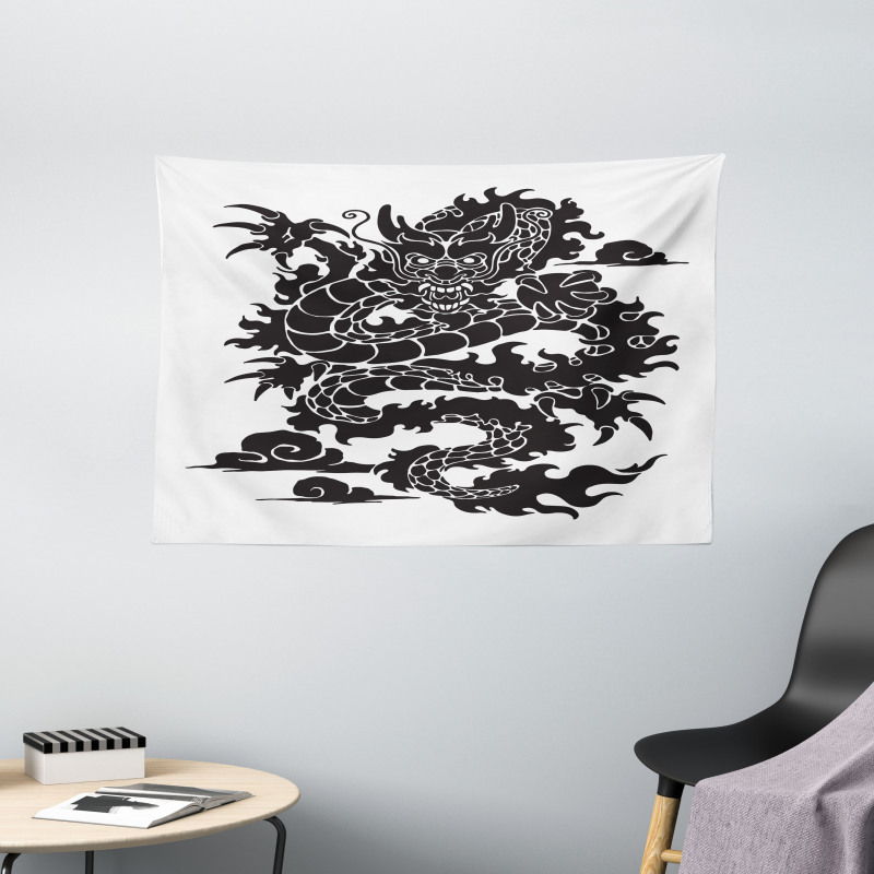 Cultural Chinese Silhouette Wide Tapestry