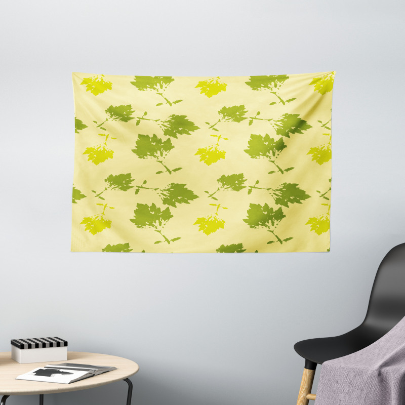 Ornamental Sycamore Leaves Wide Tapestry