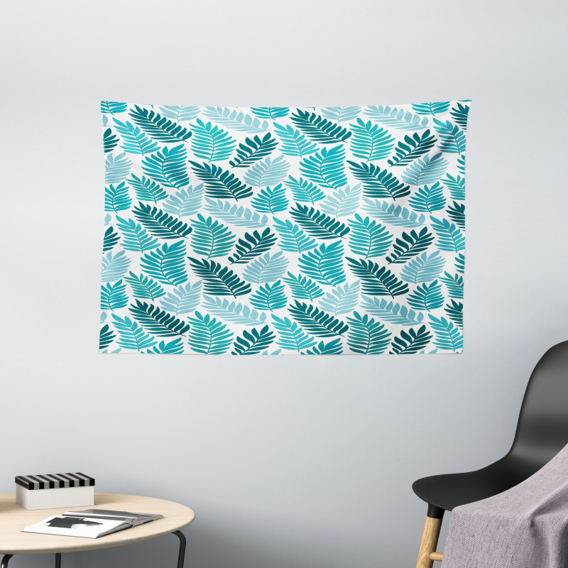 Exotic Tropical Leaves Art Wide Tapestry