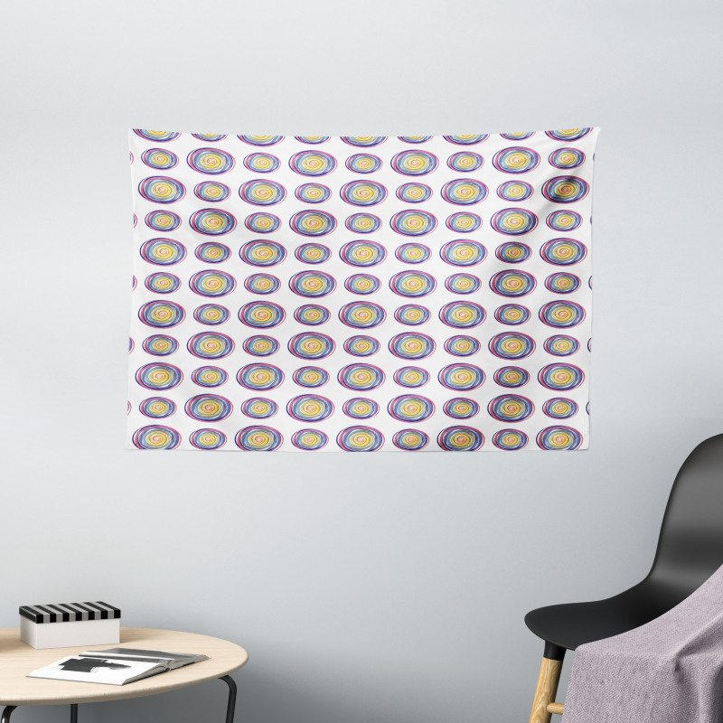 Circles in Whirlpool Art Wide Tapestry