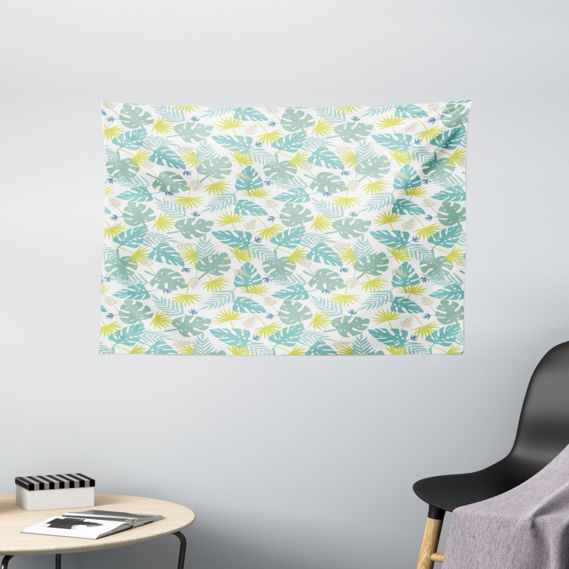 Hawaiian Jungle Leaves Art Wide Tapestry