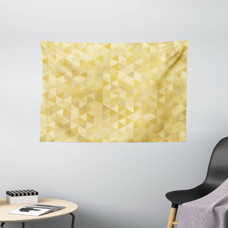 Pastel Monochrome Triangles Wide Tapestry