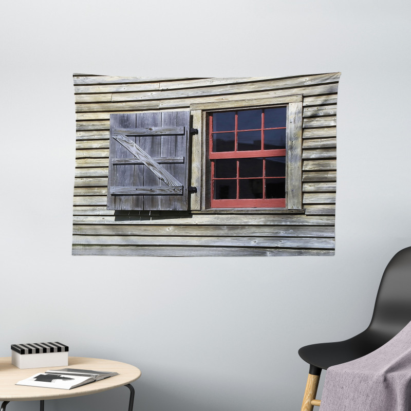 Village Cottage Shutter Wide Tapestry