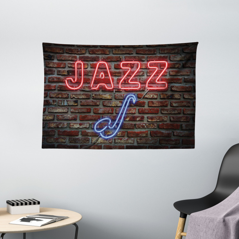 All Jazz Sign Brick Wall Wide Tapestry