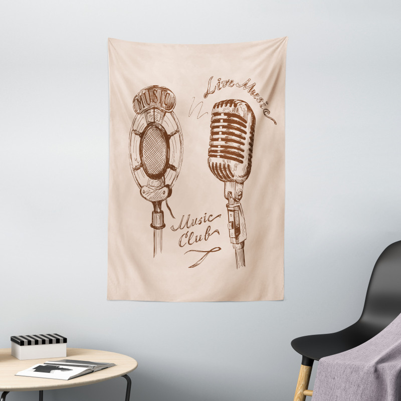 Boho Microphone Retro Tapestry