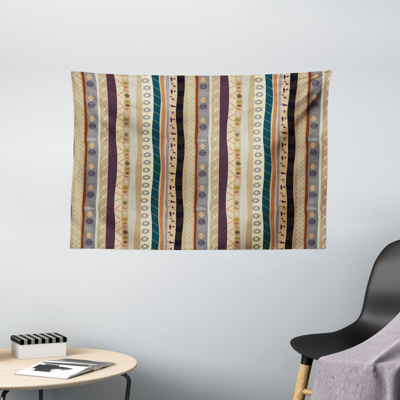 Folk Ornaments and Motifs Wide Tapestry