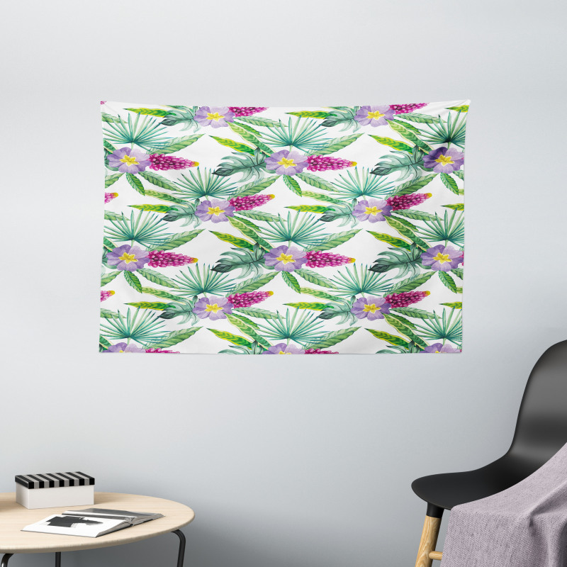 Refresh Tropical Flowers Wide Tapestry