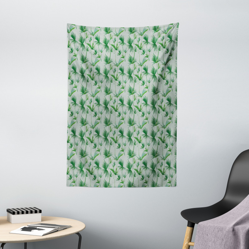 Scattered Palm Leaves Design Tapestry