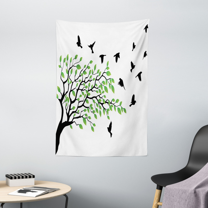 Flying Birds Spring Peace Tapestry