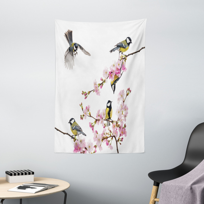 Flowers Hummingbirds Tapestry