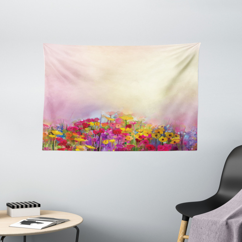 Pastel Ombre Meadow Wide Tapestry