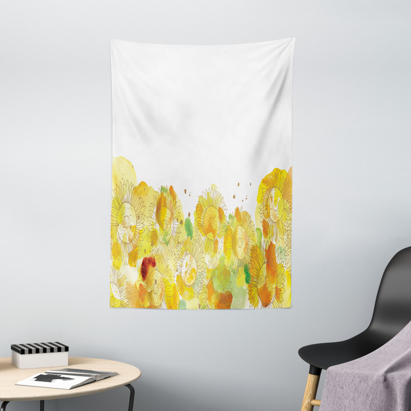 Watercolor Sunflowers Tapestry