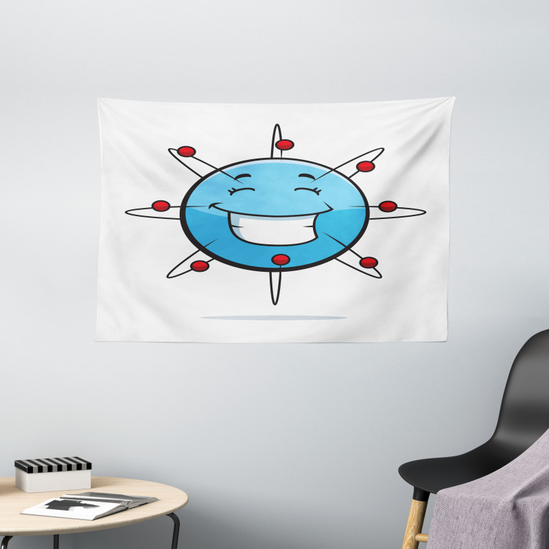 Scientific Cheerful Particle Wide Tapestry