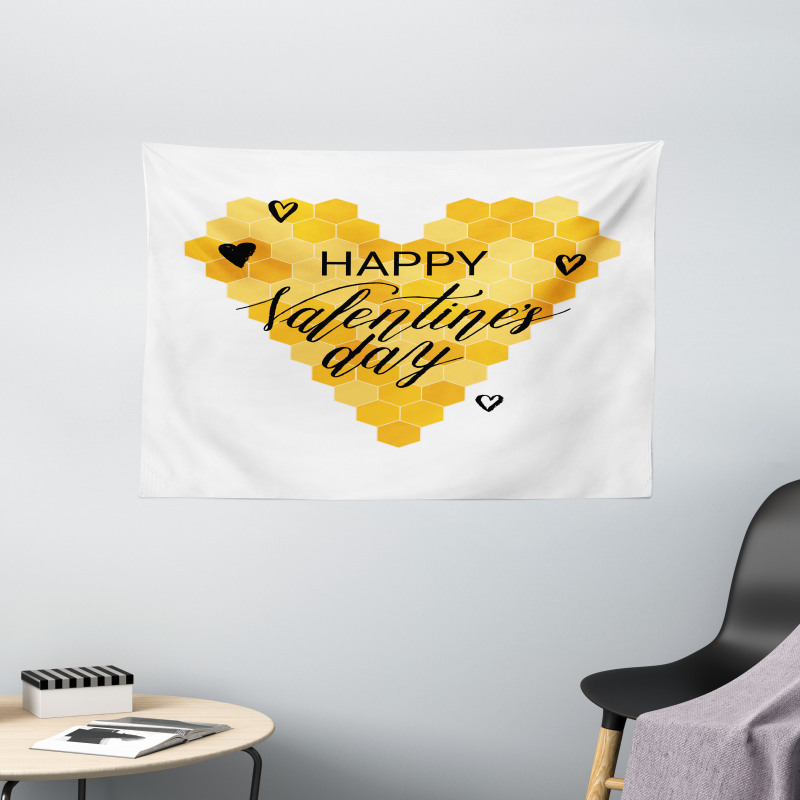 Happy Valentine's Day Wide Tapestry