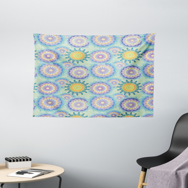 Dreamy Psychedelic Art Wide Tapestry