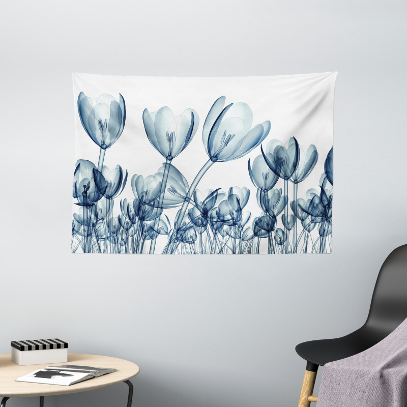 Flower X-Ray Picture Wide Tapestry