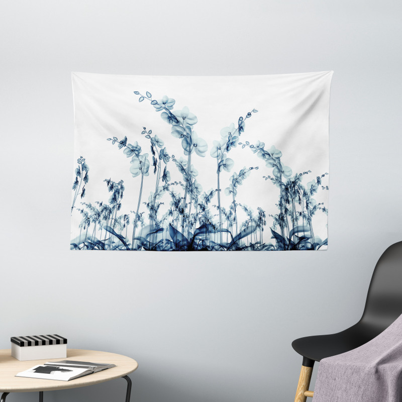 Wild Orchid Flowers Wide Tapestry