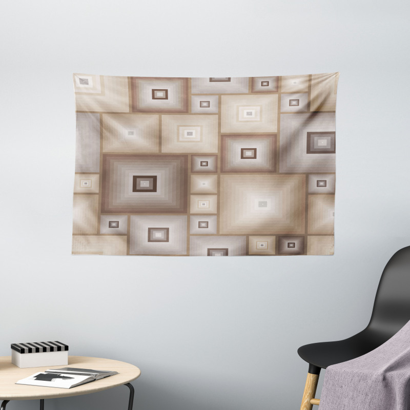 Cubic Square Retro Form Wide Tapestry