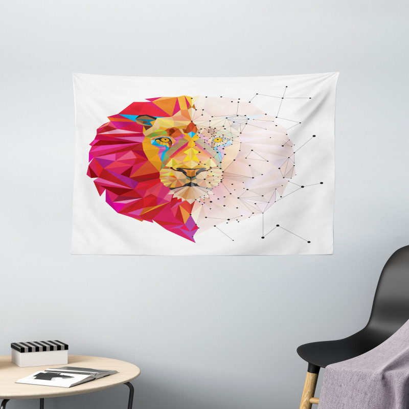 Lion Head Wide Tapestry