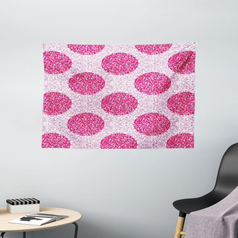 Round Bubbles Polka Dots Wide Tapestry