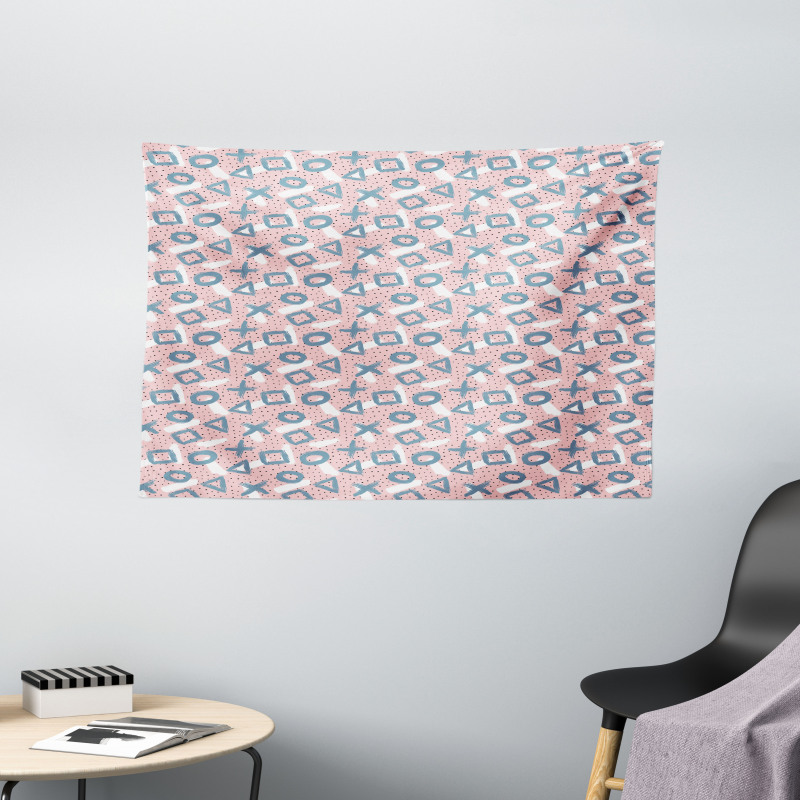 Modern Paintbrush Strokes Wide Tapestry